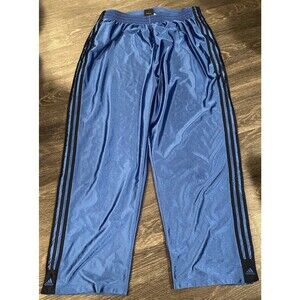 Adidas Tearaway Track Pants Mens 2XL Blue Shiny Dazzle Snap Y2K Wide Leg VTG